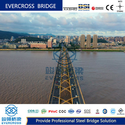 Buy Customized Permanent Composite Beam Bridge With Steel Truss Concrete Deck online manufacture