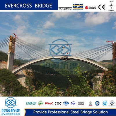 Buy High Strength Large Span Steel Truss Arch Bridge Shot Blasting Surface online manufacture