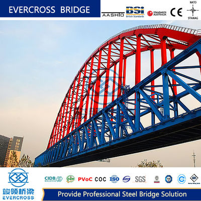 Buy Concrete Deck Steel Arch Bridge Metal Pedestrian Bridge With Painted Surface online manufacture