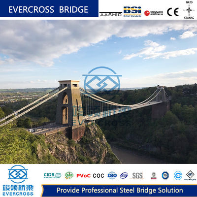 Buy OEM Large Steel Cable Suspension Bridge Single Span / Three Span online manufacture
