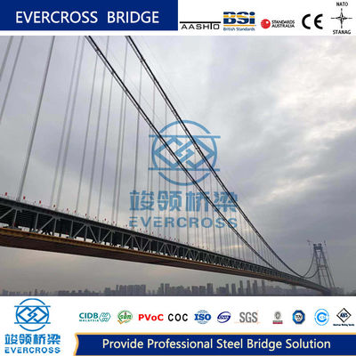 Buy Painted Prefabricated Steel Cable Suspension Bridge Big Loading Capacity online manufacture