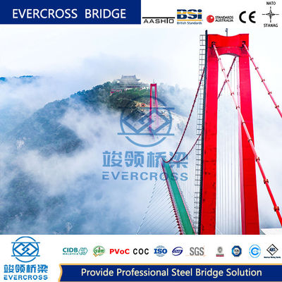 Buy Modular Steel Cable Suspension Bridge Large Spans  Heavy Loading online manufacture