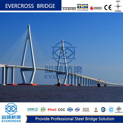 Buy Customized Width Cable Suspended Bridge Steel Frame Bridge Double Span online manufacture