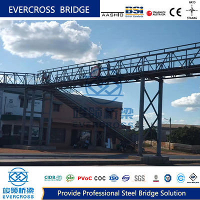 Portable Steel Footbridge Modular Pedestrian Bridge With Paint Surface