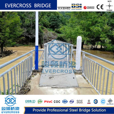 Simple Structure  Steel Footbridge Steel Walking Bridge With Single Lane Long Life