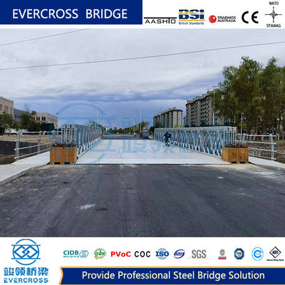 Temporary Prefabricated Steel Bailey Bridge For Car And Pedestrian BS5400 Standard
