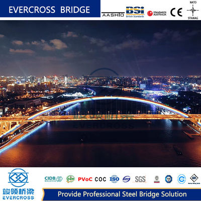 High Strength Prefab Steel Bridge Large Span Portable Railway Steel Bridge