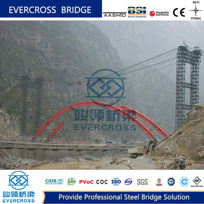 OEM ODM Prefabricated Steel Arch Bridge With Shot Blasting / Painted Surface