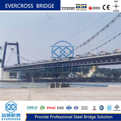 Fast Construction Steel Suspension Bridge Steel Rope Bridge Weather Resistance