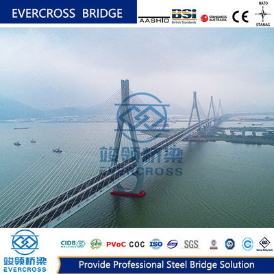 Permanent Suspended Cable Stayed Bridge Steel Structure For City