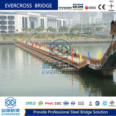 Eco Friendly Floating Pontoon Bridge Portable Steel Bridge For Pedestrian