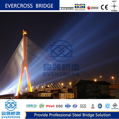Customized Steel Cable Suspended Bridge With Hot Dip Galvanized Surface